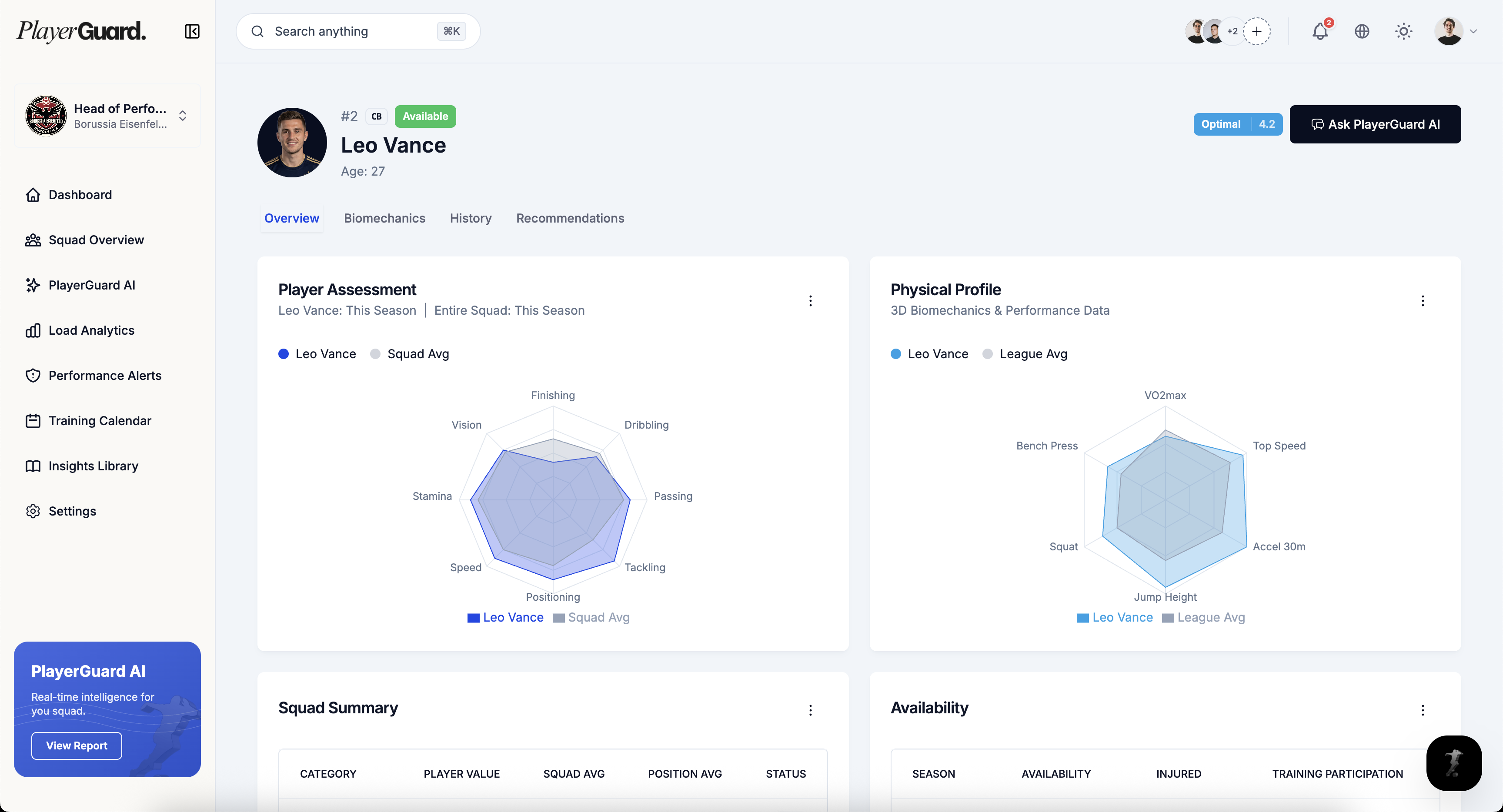 Player Profile preview